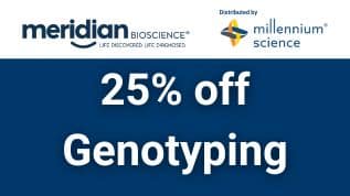 25% off Meridian Life Sciences Genotyping Products – limited time only